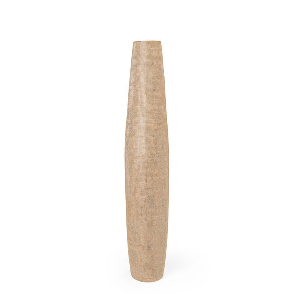 HomeRoots 40" Gold Geometric Cylinder Ceramic Floor Vase - Modern Rustic Decor for Stylish Interiors & Gifts 576771