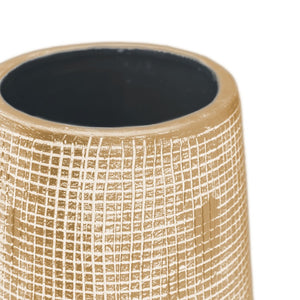 HomeRoots 40" Gold Geometric Cylinder Ceramic Floor Vase - Modern Rustic Decor for Stylish Interiors & Gifts 576771