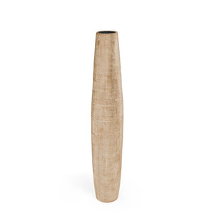 HomeRoots 40" Gold Geometric Cylinder Ceramic Floor Vase - Modern Rustic Decor for Stylish Interiors & Gifts 576771