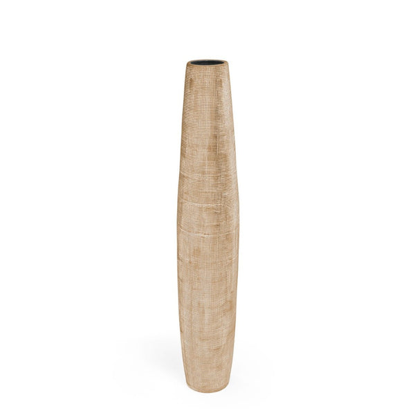 HomeRoots 40" Gold Geometric Cylinder Ceramic Floor Vase - Modern Rustic Decor for Stylish Interiors & Gifts 576771