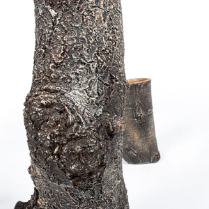 Homeroots 14" Striking Brown Faux Bois Cylinder Vase – Unique Polyresin Decor For Modern Home Style!  Polyresin 576772