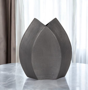 Homeroots 12" Black Aluminum Table Vase - Stylish Distressed Finish For Modern Home Decor & Elegant Displays  Aluminum 576774