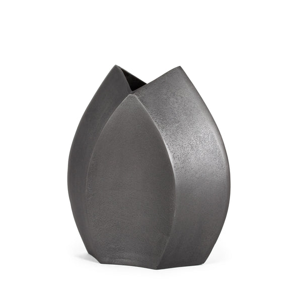 Homeroots 12" Black Aluminum Table Vase - Stylish Distressed Finish For Modern Home Decor & Elegant Displays  Aluminum 576774