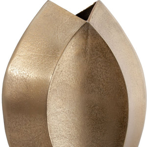 HomeRoots 14" Gold Aluminum Table Vase - Elegant Home Decor for Fresh Flowers, Minimalist Design & Versatile Style 576775