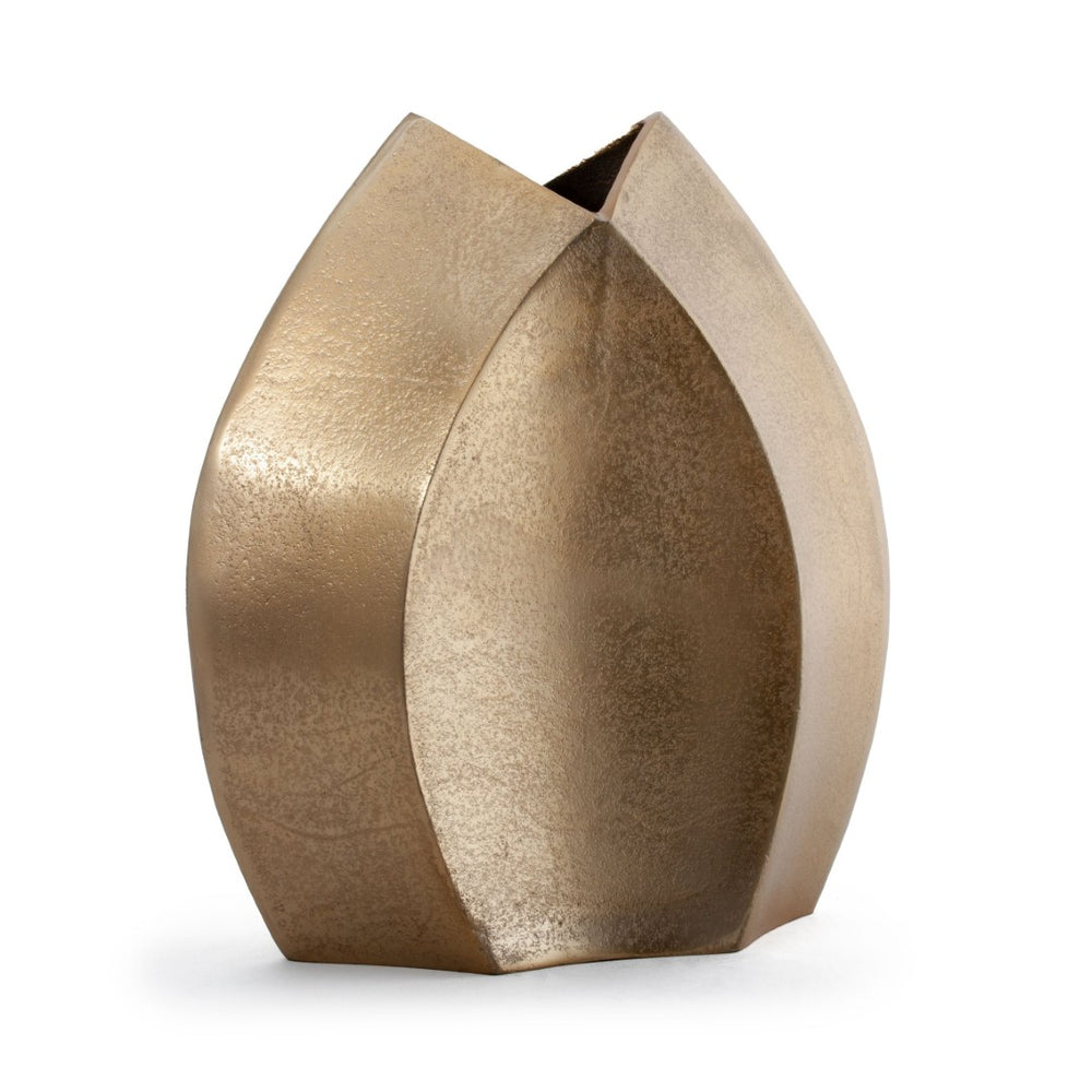HomeRoots 14" Gold Aluminum Table Vase - Elegant Home Decor for Fresh Flowers, Minimalist Design & Versatile Style 576775