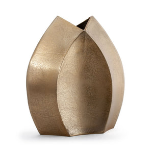 HomeRoots 14" Gold Aluminum Table Vase - Elegant Home Decor for Fresh Flowers, Minimalist Design & Versatile Style 576775