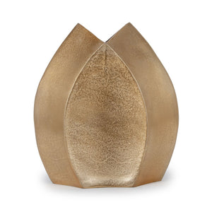 HomeRoots 14" Gold Aluminum Table Vase - Elegant Home Decor for Fresh Flowers, Minimalist Design & Versatile Style 576775
