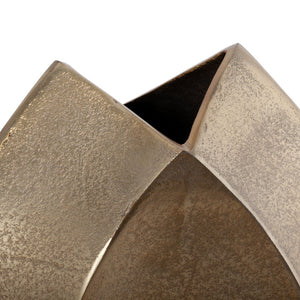 HomeRoots 14" Gold Aluminum Table Vase - Elegant Home Decor for Fresh Flowers, Minimalist Design & Versatile Style 576775