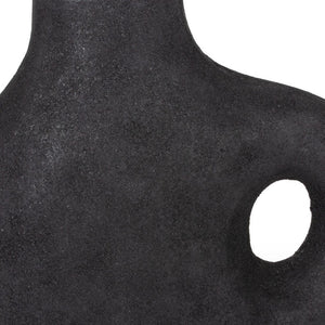 Homeroots 12" Black Aluminum Modern Abstract Table Vase – Unique Home Decor Accent For Contemporary Spaces  Aluminum 576776