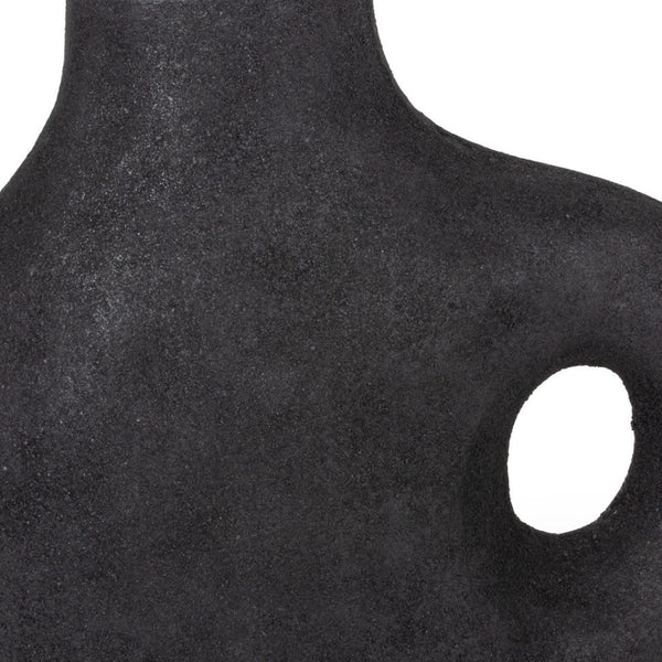 Homeroots 12" Black Aluminum Modern Abstract Table Vase – Unique Home Decor Accent For Contemporary Spaces  Aluminum 576776