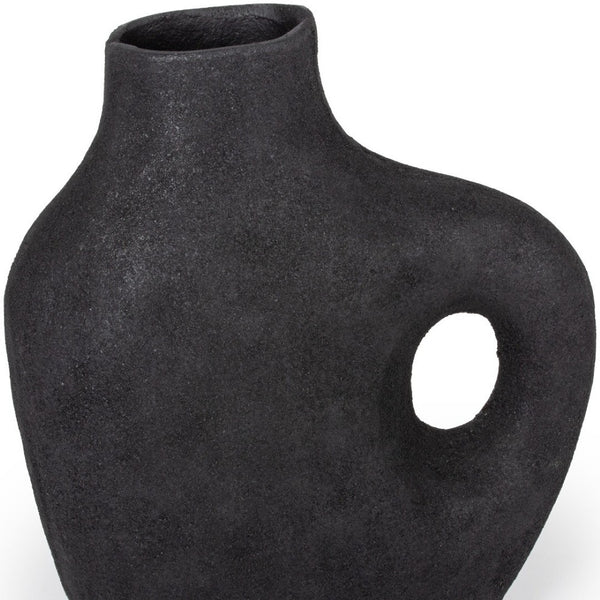 Homeroots 12" Black Aluminum Modern Abstract Table Vase – Unique Home Decor Accent For Contemporary Spaces  Aluminum 576776