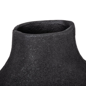 Homeroots 12" Black Aluminum Modern Abstract Table Vase – Unique Home Decor Accent For Contemporary Spaces  Aluminum 576776