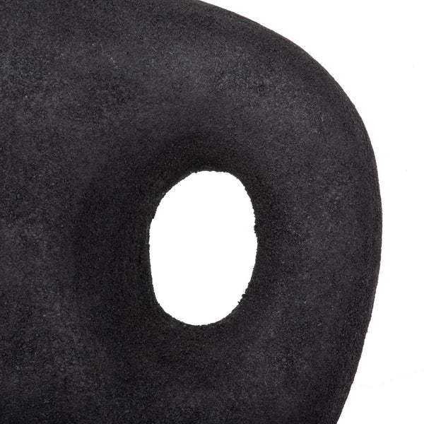 Homeroots 12" Black Aluminum Modern Abstract Table Vase – Unique Home Decor Accent For Contemporary Spaces  Aluminum 576776