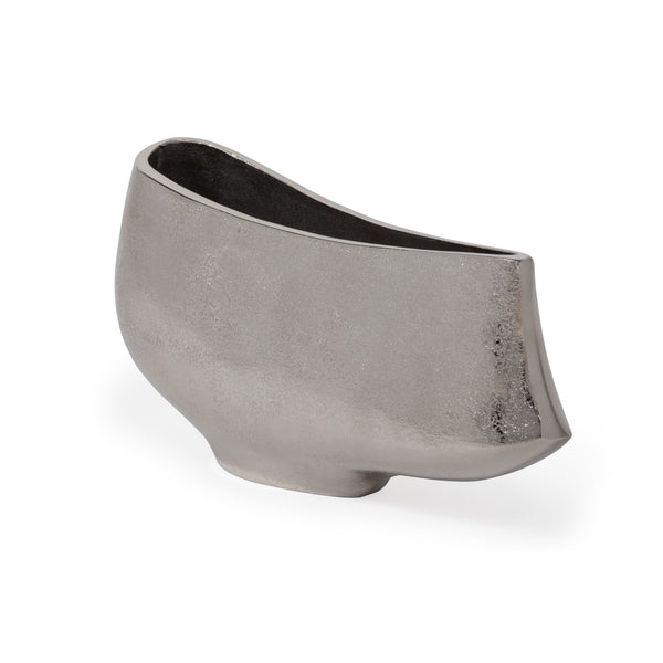 Homeroots 7" Nickel Aluminum Table Vase - Elegant Modern Centerpiece With Distressed Finish For Any Décor  Aluminum 576779