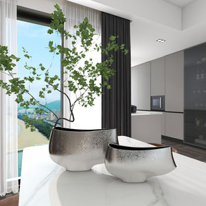 Homeroots 10" Nickel Aluminum Table Vase - Modern Chic Centerpiece For Home Decor, Durable & Stylish Design  Aluminum 576780