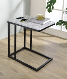 OSP Home Furnishings Norwich C-Table  Black / White Marble