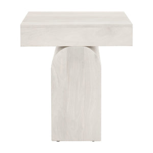 HomeRoots 22" Solid Wood Square Pedestal End Table - Natural Finish, Stylish & Versatile for Any Space 576791