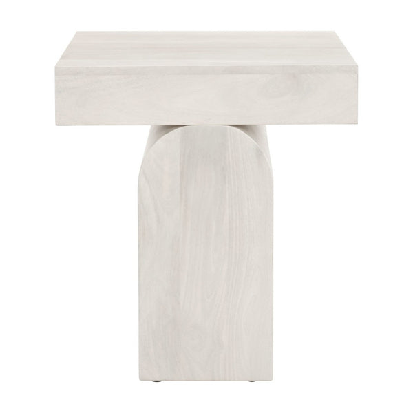 HomeRoots 22" Solid Wood Square Pedestal End Table - Natural Finish, Stylish & Versatile for Any Space 576791