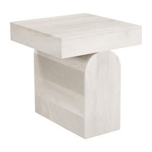 HomeRoots 22" Solid Wood Square Pedestal End Table - Natural Finish, Stylish & Versatile for Any Space 576791