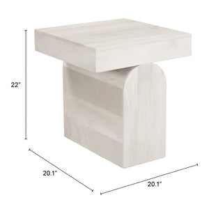 HomeRoots 22" Solid Wood Square Pedestal End Table - Natural Finish, Stylish & Versatile for Any Space 576791