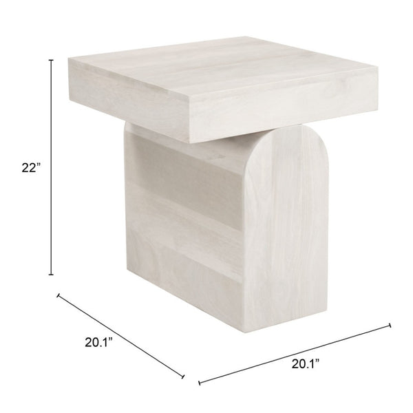 HomeRoots 22" Solid Wood Square Pedestal End Table - Natural Finish, Stylish & Versatile for Any Space 576791