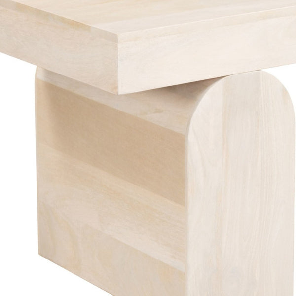 HomeRoots 22" Solid Wood Square Pedestal End Table - Natural Finish, Stylish & Versatile for Any Space 576791