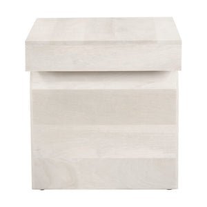 HomeRoots 22" Solid Wood Square Pedestal End Table - Natural Finish, Stylish & Versatile for Any Space 576791