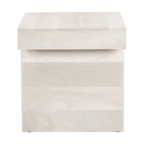 HomeRoots 22" Solid Wood Square Pedestal End Table - Natural Finish, Stylish & Versatile for Any Space 576791