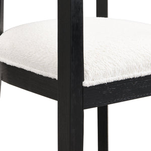 English Elm Christopher Knight Home® - DINING Club Chair Set 2pcs - Beige Fabric Upholstery, Black Rubberwood Frame, Mid-Century Modern Comfort N771P195505H