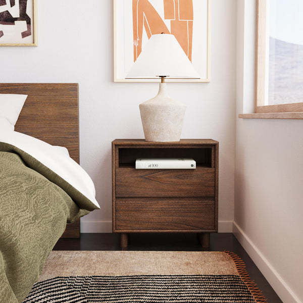 Butler Specialty Halmstad Elegant Wood Panel Nightstand With 3 Drawers For Stylish Bedroom Storage Solutions Brown Mdf,Mindi Solids,Mindi Veneer 5768188-butler