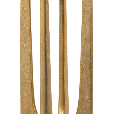 Homeroots 16" Gold Distressed Aluminum Geometric Candle Holder – Stylish Tabletop Décor For Modern Spaces   576821