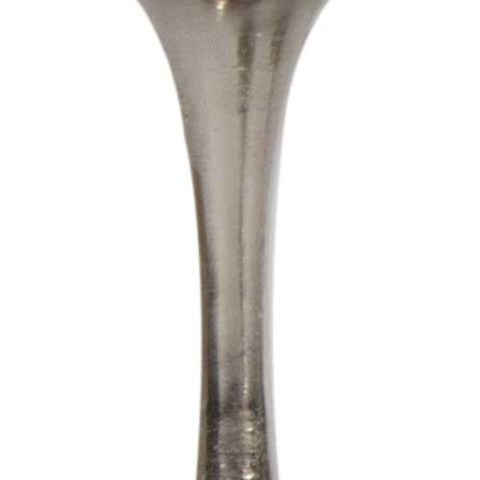 Homeroots 18" Silver Distressed Geometric Metal Tabletop Candle Holder – Chic Accent For Modern Home Decor   576822