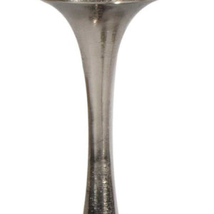 Homeroots 18" Silver Distressed Geometric Metal Tabletop Candle Holder – Chic Accent For Modern Home Decor   576822