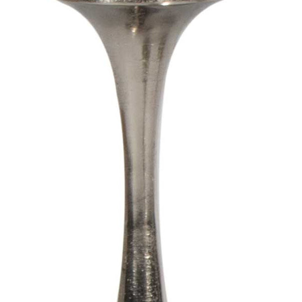 Homeroots 18" Silver Distressed Geometric Metal Tabletop Candle Holder – Chic Accent For Modern Home Decor   576822