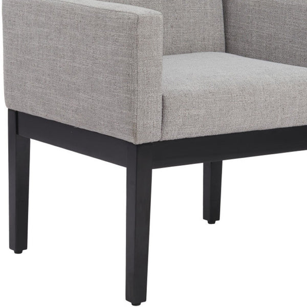 HomeRoots Gray Upholstered Fabric Dining Arm Chair – Modern Comfort with Stylish Black Legs for Versatile Use 576827