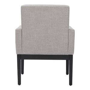 HomeRoots Gray Upholstered Fabric Dining Arm Chair – Modern Comfort with Stylish Black Legs for Versatile Use 576827