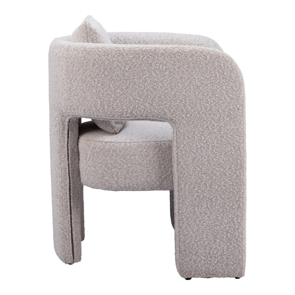 HomeRoots Gray Upholstered Dining Arm Chair - Stylish Open Back Design for Versatile Comfort in Any Space 576828
