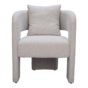 HomeRoots Gray Upholstered Dining Arm Chair - Stylish Open Back Design for Versatile Comfort in Any Space 576828