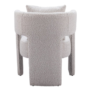 HomeRoots Gray Upholstered Dining Arm Chair - Stylish Open Back Design for Versatile Comfort in Any Space 576828