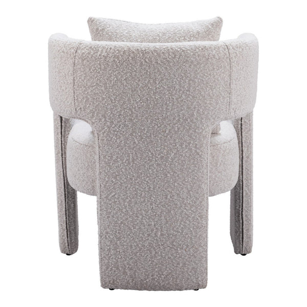 HomeRoots Gray Upholstered Dining Arm Chair - Stylish Open Back Design for Versatile Comfort in Any Space 576828
