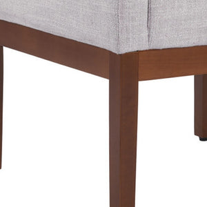 HomeRoots Ivory Upholstered Arm Chair - Modern Fabric Dining Seat with Brown Legs for Comfort & Versatility 576829