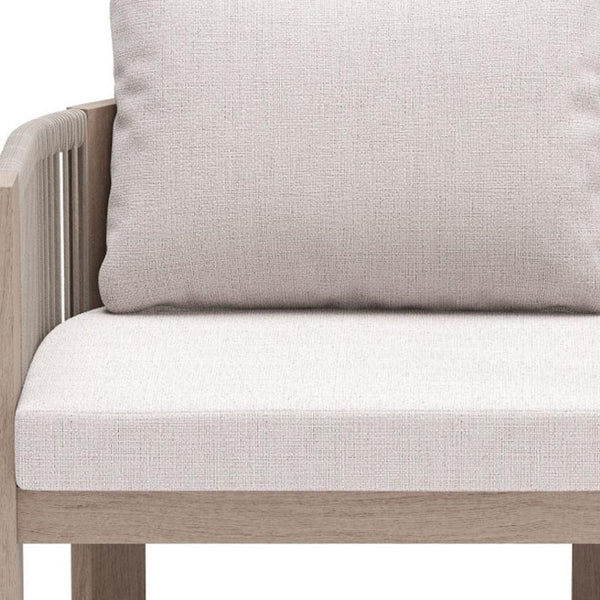 HomeRoots 31" Aluminum Outdoor Armchair - Modern Beige Comfort for Patios, Poolside & Indoor Living Spaces 576830