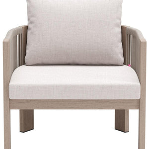 HomeRoots 31" Aluminum Outdoor Armchair - Modern Beige Comfort for Patios, Poolside & Indoor Living Spaces 576830