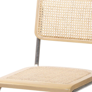 Homeroots Set Of Two Stylish Natural & Silver Steel Open Back Dining Chairs For Versatile Home Décor   576831