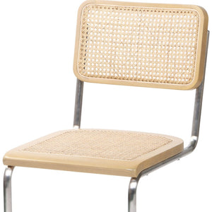 Homeroots Set Of Two Stylish Natural & Silver Steel Open Back Dining Chairs For Versatile Home Décor   576831