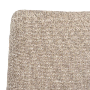 HomeRoots Set of Two Elegant White and Brown Upholstered Dining Chairs with Open-Back Design and Nailhead Trim 576833