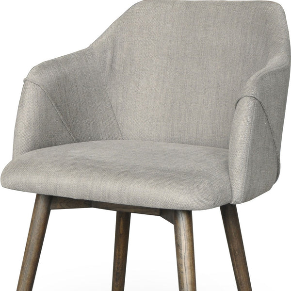 Homeroots Gray Upholstered Fabric Dining Arm Chair – Stylish Mid-century Modern Design For Ultimate Comfort   576835