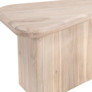 HomeRoots Set of Two Elegant Natural Solid Wood Triangle Nesting Coffee Tables for Modern Living Spaces 576837