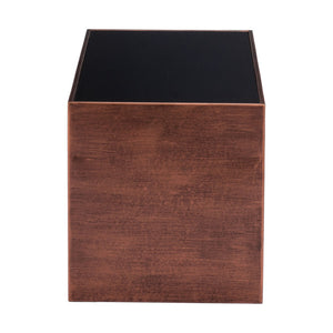 HomeRoots 32" Striking Black and Copper Mirrored Glass Coffee Table for Modern Glam Living Spaces & Offices 576840