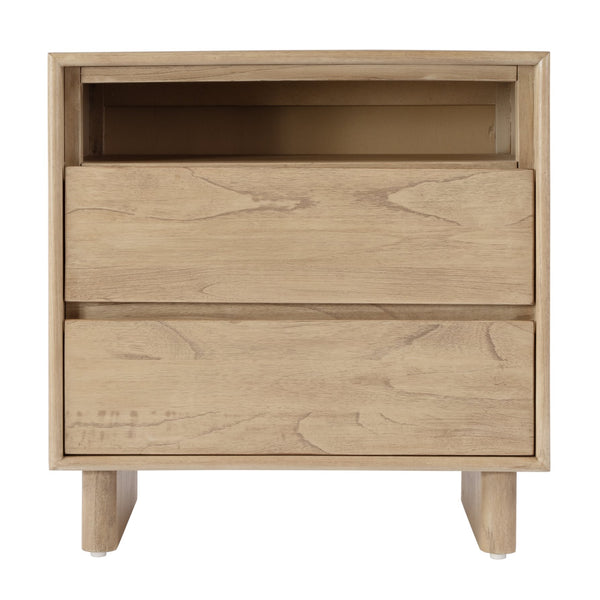 Butler Specialty Halmstad Elegant Wood Panel Nightstand With 3 Drawers For Stylish Bedroom Storage Solutions Light Brown Mdf,Mindi Solids,Mindi Veneer 5768488-butler